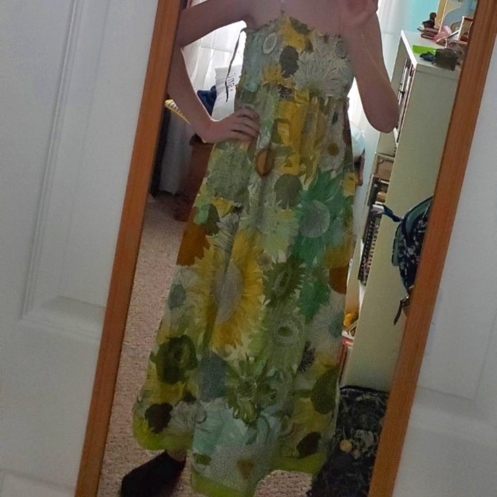 Liberty of London for Target Yellow Green Floral Maxi Dress